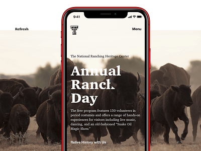 National Ranching Heritage Center Small Context Web branding college design mobile ranch ranching texas typography ui university ux vector western