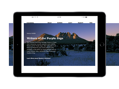 National Ranching Heritage Center Medium Context Web branding college design museum ranch ranching tablet design texas typography ui university ux vector web design western