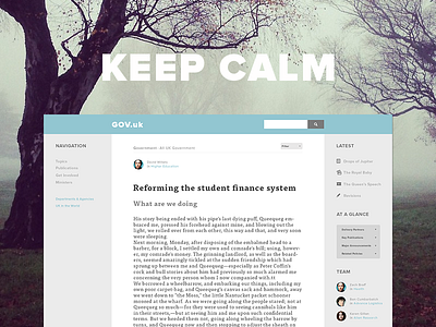 UK Government Website article blog clean flat government keep calm minimal post ui user interface web website