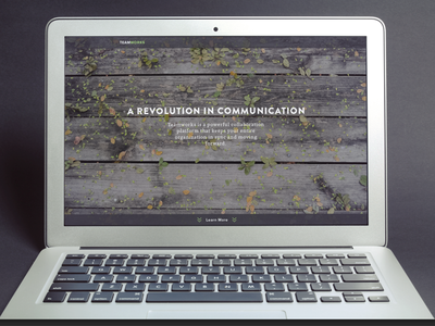 Teamworks Home Section front end minimal ui web