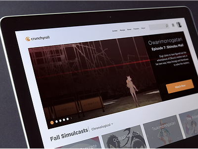 Crunchyroll - Home Page case study concept crunchy roll ui web