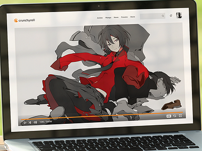 Crunchyroll - Video View case study concept crunchy roll ui web