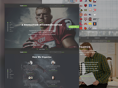 Teamworks Homepage app parallax responsive web