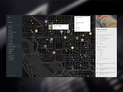 Nightlife App app bar food map nightlife restaurant venue