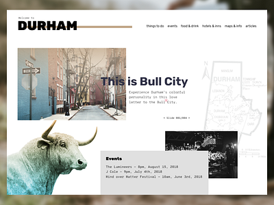 Welcome to Durham brutalism bull city city durham landing page travel web