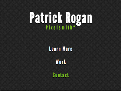 Patrick Rogan - Pixelsmith* gothic green minimal personal pigeon sheen web web design