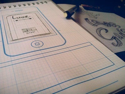 Luxe - Business Card App app business card card iphone luke scan sketch wireframe