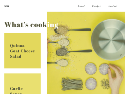 Landing Page branding dailyui landing page recipes website