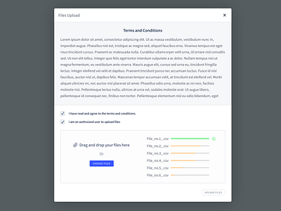 Terms agreements before uploading