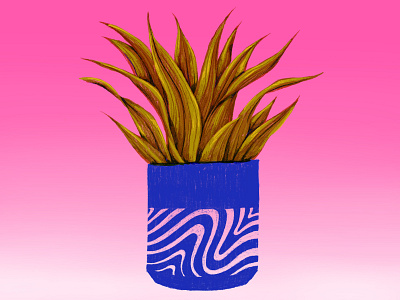 Infinite Blue blue drawing flower illustration pink plant procreate