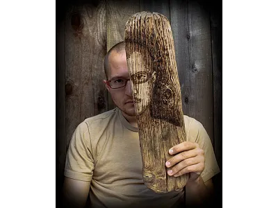 Driftwood Portrait driftwood photography portrait weathered wood burning