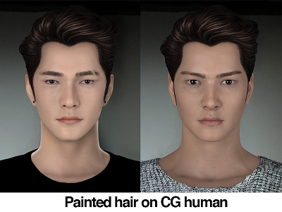 Painted Hair on CG human