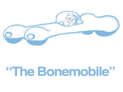 "The Bonemobile" Concept Art car cartoon concept art digital painting dog photoshop vehicle
