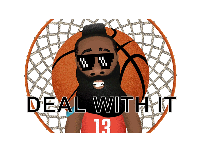 James Harden "Deal With It" GIF animation basketball cartoon character design deal with it funny houston rockets james harden nba texture vector
