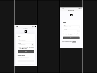 Logins — Drafts app dark login mobile responsive ui uidesign ux