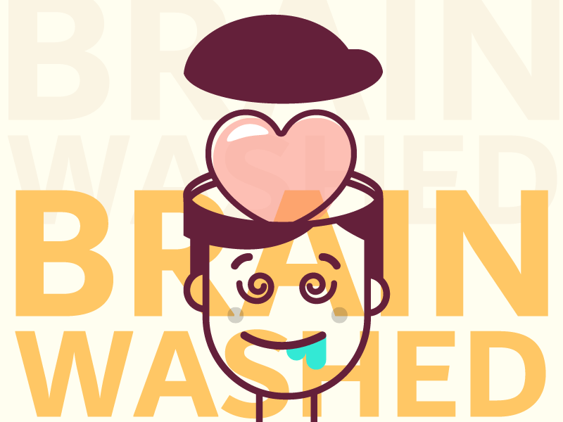Brainwash animation brain brainwash eyes head headsplit heart love valentine