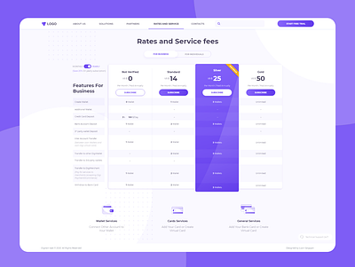 Service Pricing Table for Payment System concept design ui ux ux web webdesign