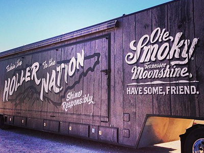 Takin' the Holler to the Nation (On a bus) painting sign vehicle wood