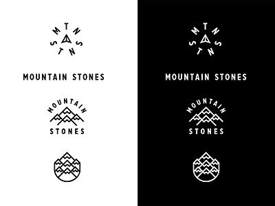 Mountain Stones Stystem black and white branding design graphic design logos marks minimalist mountains outdoors system