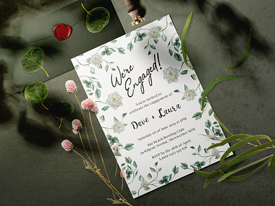 Gardenia Engagement Invitation