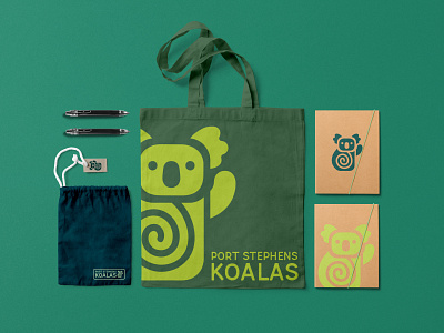 Port Stephens Koalas - Merchandise brand branding branding design denoffoxes design graphic design graphic designer graphicdesign graphicdesigner journal koala koala bear merchandise print print design tote bag
