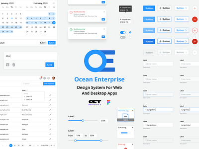 Ocean Enterprise Design System for Figma application button date picker design system desktop enterprise table ui ui kit ux
