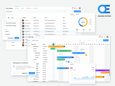 Ocean Enterprise - atomic design UI kit application chart clean dashboard design system desktop enterprise filters gantt chart ocean enterprise popover sorting statistic table templates ui ui ux ux