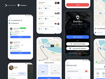 RideNow - taxi app android app car card clean design mobile mobile app taxi ui uiux ux