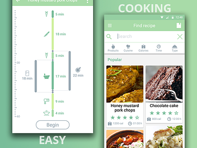 Swipe Cooking cooking mobile app ui