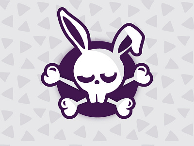 Freaky bunny cross bones design icon logo rabbit webpage