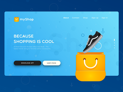 Landing Page myShop brand branding daily ui e commerce landing page myshop ui ux web