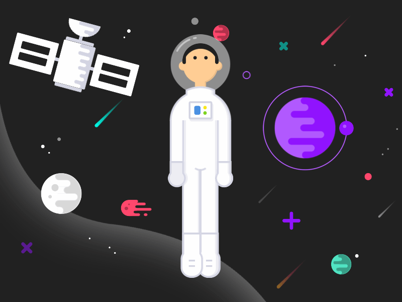 Lost in Space 🚀 404 astronaut error 404 gif gif animation illustration interaction lost space ui ui design vector