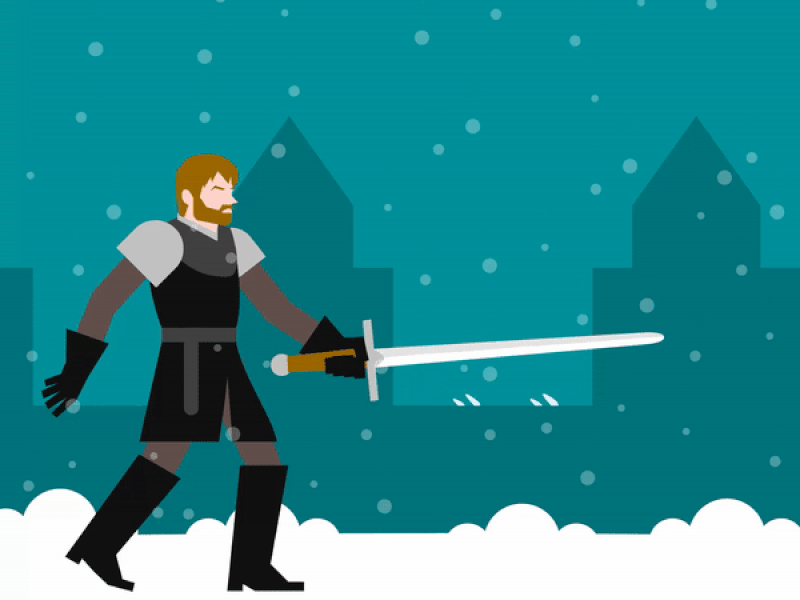 Jaime Lannister getting rid of some white walkers 2d character flat design gameofthrones gif got illustration jaimelannister lannister loop motion motiondesign ui design vector whitewalkers zombie