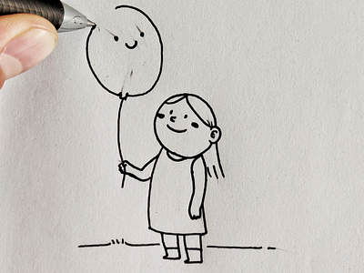 Balloon 🎈 balloon draw drawing illustration kids line