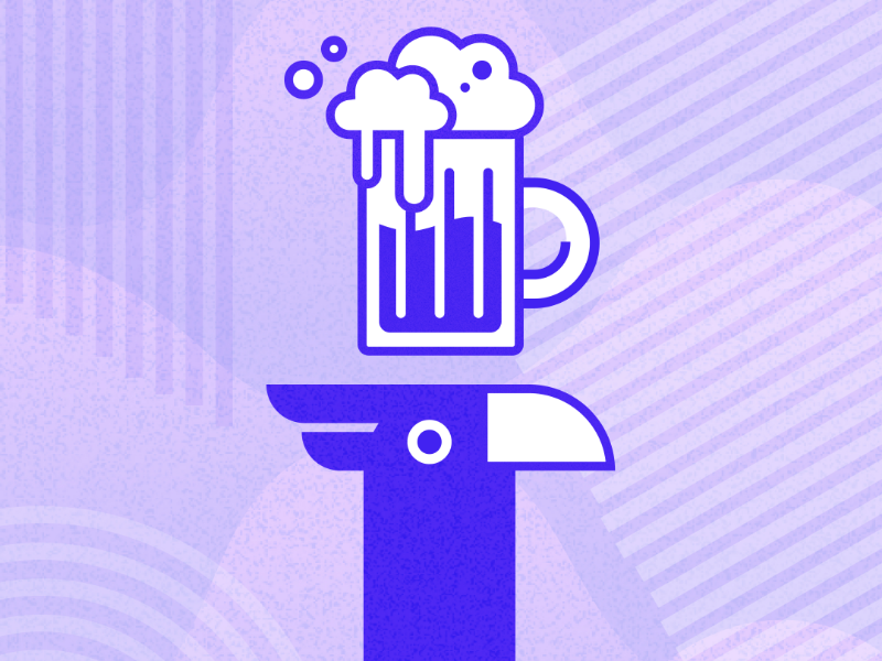 Bird Beer 🍻 ux ui vector nature jungle background brewery eagle bird beer figma design flat illustration digital