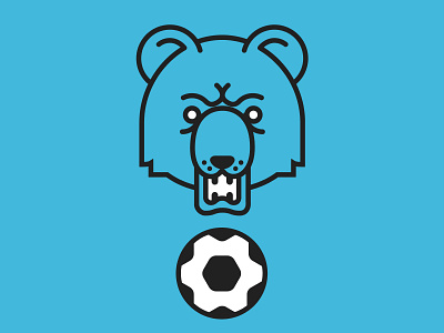 Bear Squad ⚽️ ball bear blue branding design flat flat design football icon illustration logo soccer squad team ui design vector