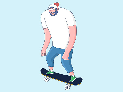 Skater design digital digitalart flat design illustration man skateboard skater ui design vector
