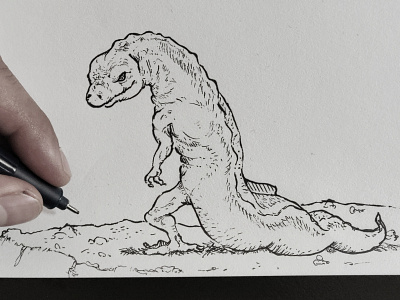 Bad Guy Salamander 🦎 dragon drawing drawing ink godzilla illustration ink inktober inktober2019 lizard monster salamander