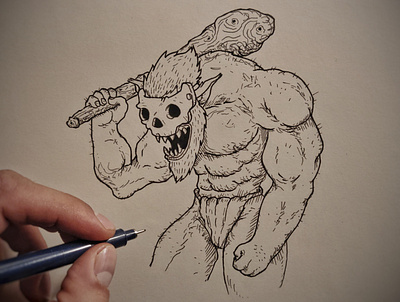 Ogre 💀 art comic drawing drawing ink illustration ink ink art moleskine monster oaf ogre sketch