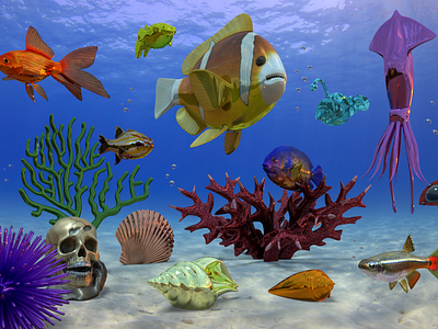 Hyper 3D Fishtank 3d art adobe dimension design illustration