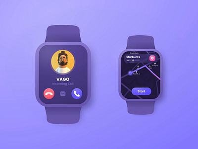 Apple Watch: Animation Calls and Geolocation animation apple watch design call dark app figma geolocation map mobile design navigation navigation menu noemodeon product design ui kit ui ux