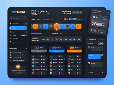 Fat Lootz roulette: Roulette game app bets betting casino crash csgo dark dashboard esport figma gambling game interface lottery player product design roulette uiux web app web design