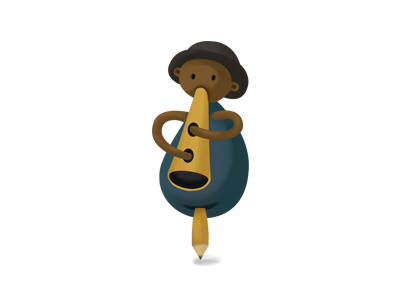 Trumpet man illustraion man trumpet