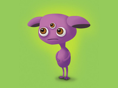 The purple monster cute animal digital 2d digital painting eyes illustration monster purple