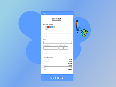 Daily UI Challenge 002 checkout credit card mobile payment total ui