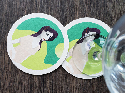 The girl - Beer Coasters - Part II affinity designer beer coaster design girl logo