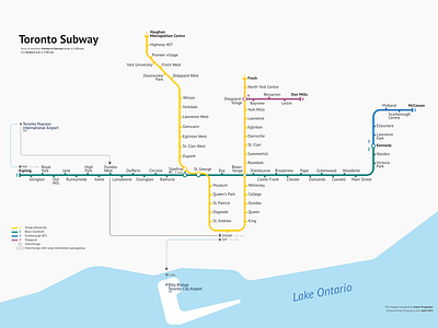 Toronto Subway — 2019 [Unofficial] v. 1.1 canada map scheme subway toronto