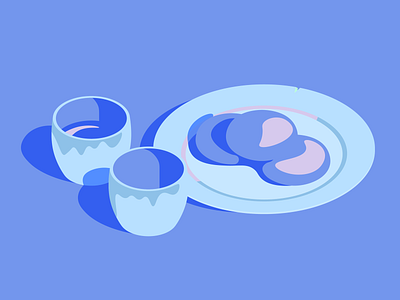 Afternoon Tea afternoon blue cake cup isometric moody tea