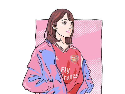 Sakura 80s football girl idol painting