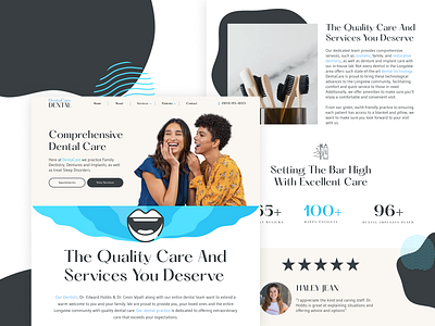 DentaCare brand identity branding dental figma illustration landingpage typography ui ux website design